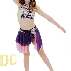 Elegant Purple and Pink Lyrical Dance Costume
